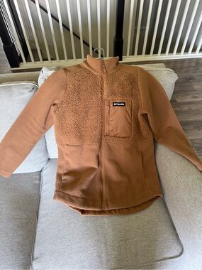 Columbia Women's Rust Brown Sherpa Fleece Jacket with Chest Pocket